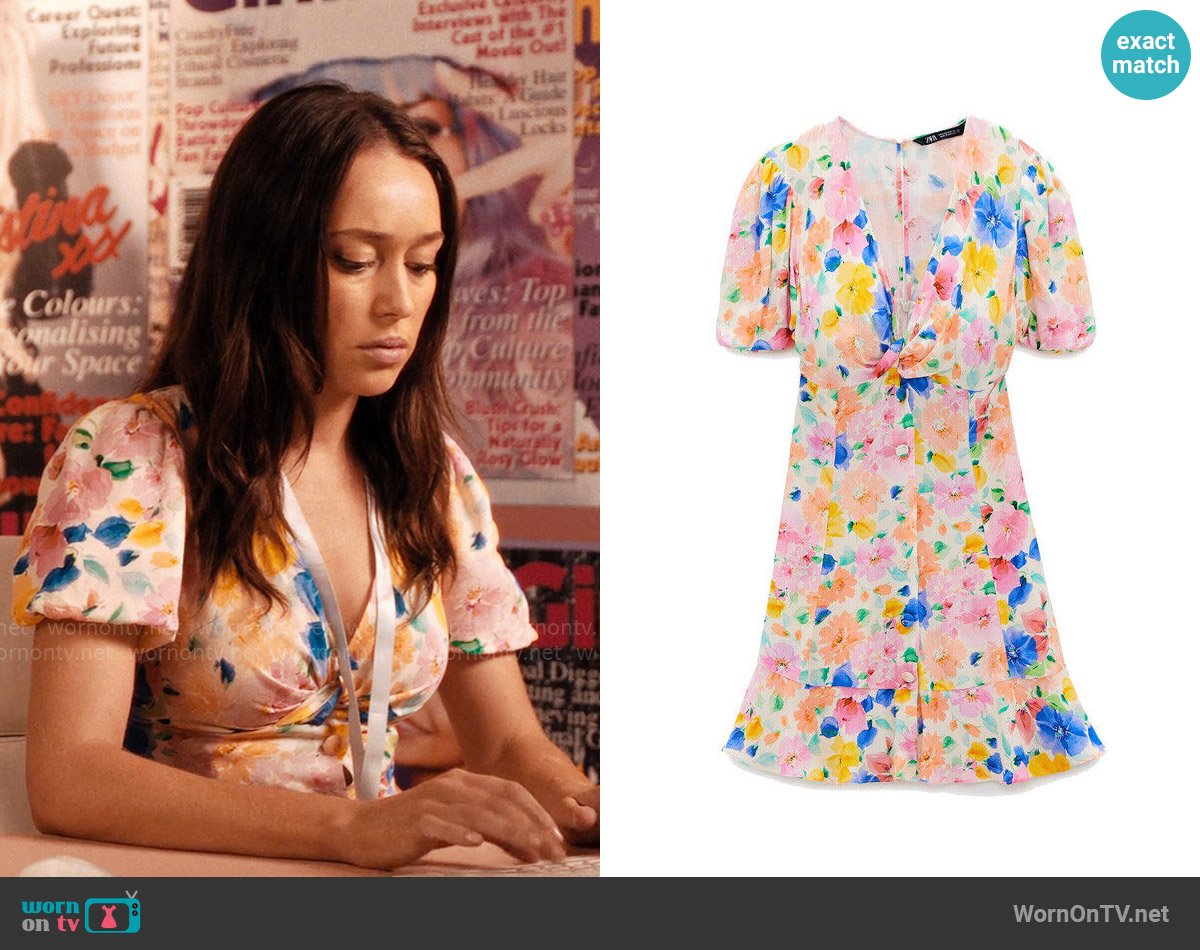 Zara Floral Printed Dress worn by Milla (Alycia Debnam-Carey) on Apple Cider Vinegar