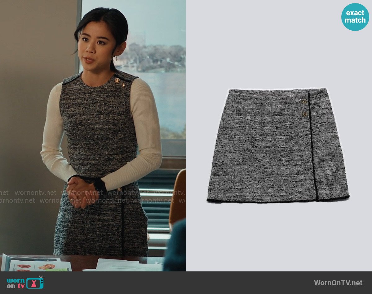 Zara Structured Jacquard Mini Skirt worn by Sarah Franklin (Leah Lewis) on Matlock