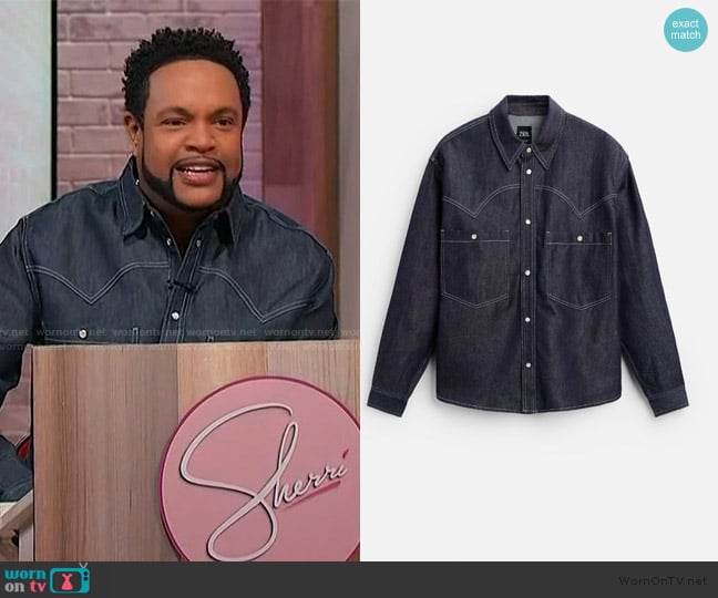 Zara Denim Western Jacket worn by Jawn Murray on Sherri