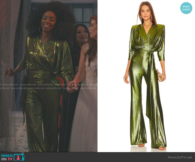 Zhivago Picture This Jumpsuit in Apple worn by Helen Decatur (Heather Headley) on Sweet Magnolias