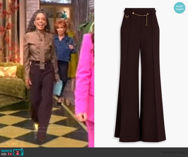 Zimmermann Belted woven wide-leg pants worn by Sunny Hostin on The View