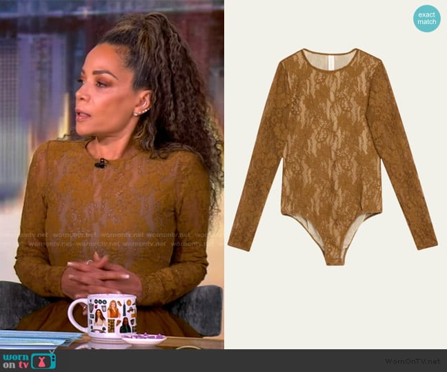 Zimmermann Stretch-corded lace bodysuit worn by Sunny Hostin on The View