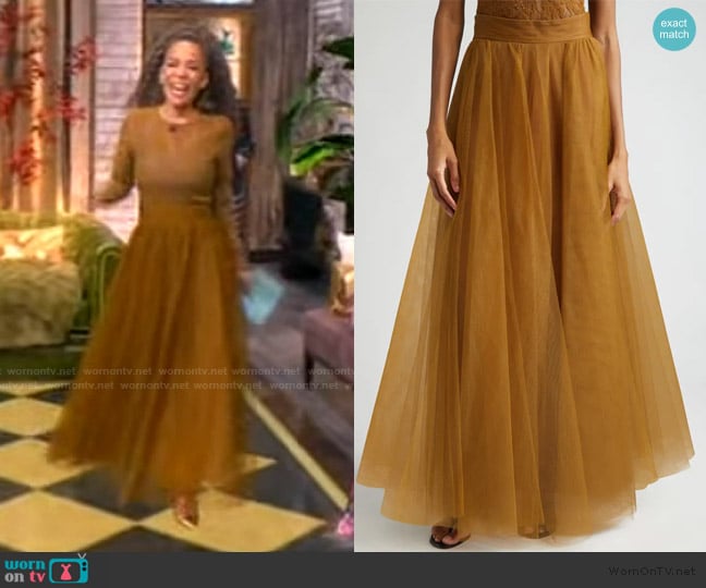 Zimmermann Tulle Maxi Skirt worn by Sunny Hostin on The View