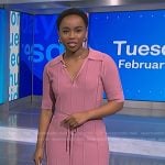 Zinhle’s pink collared knit dress on NBC News Daily