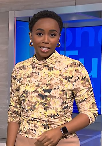 Zinhle’s yellow floral top on NBC News Daily