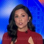 Zohreen Shah’s red ribbed cutout top on Good Morning America