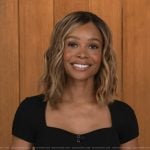 Zuri’s black sweetheart ribbed top on Access Hollywood