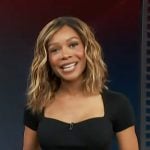 Zuri’s black sweetheart ribbed top on Access Hollywood