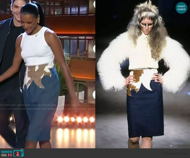 Alexander McQueen 1997 Cowhide Skirt worn by Simone Ashley on The Kelly Clarkson Show