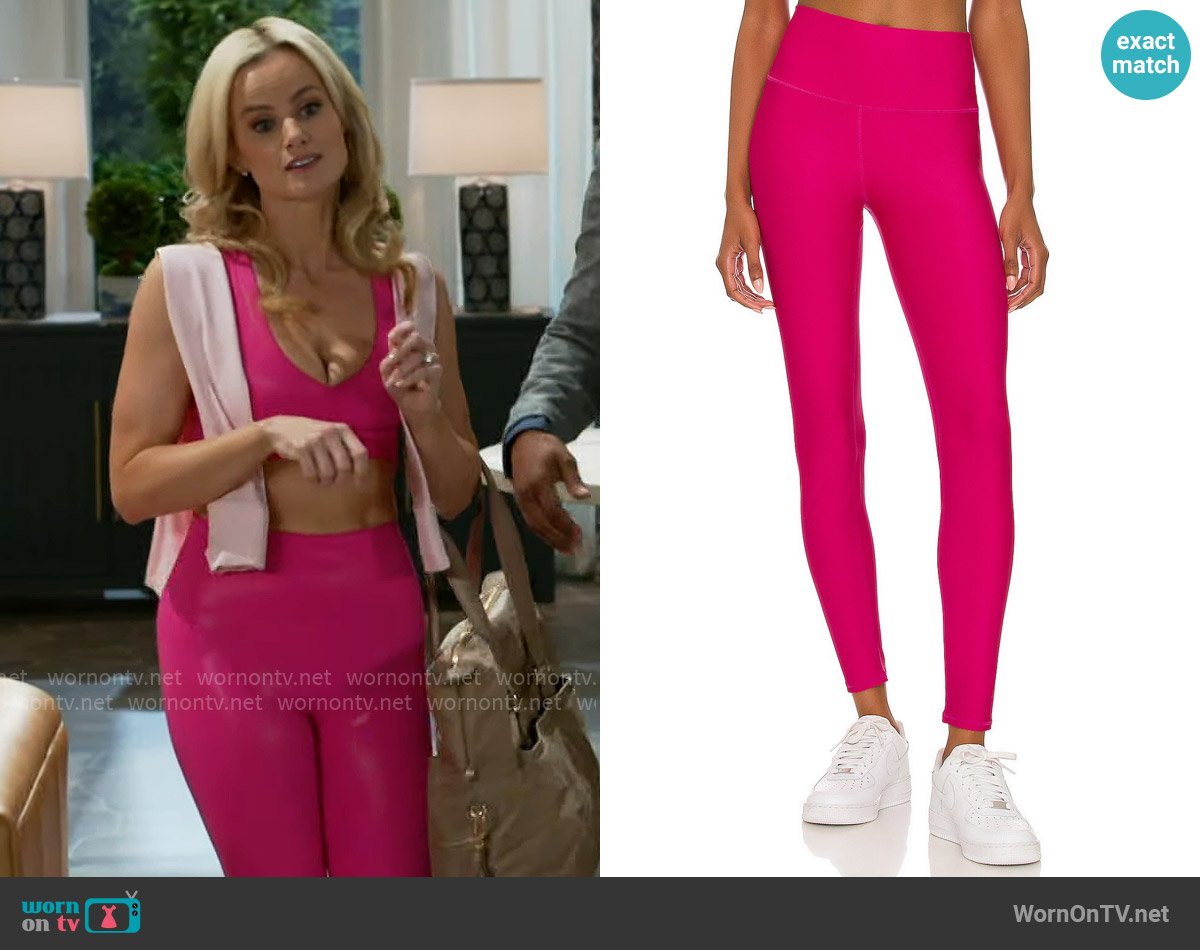 Alo Yoga High-Waist Airlift Legging in Magenta Crush worn by Vanessa McBride (Lauren Buglioli) on Beyond the Gates