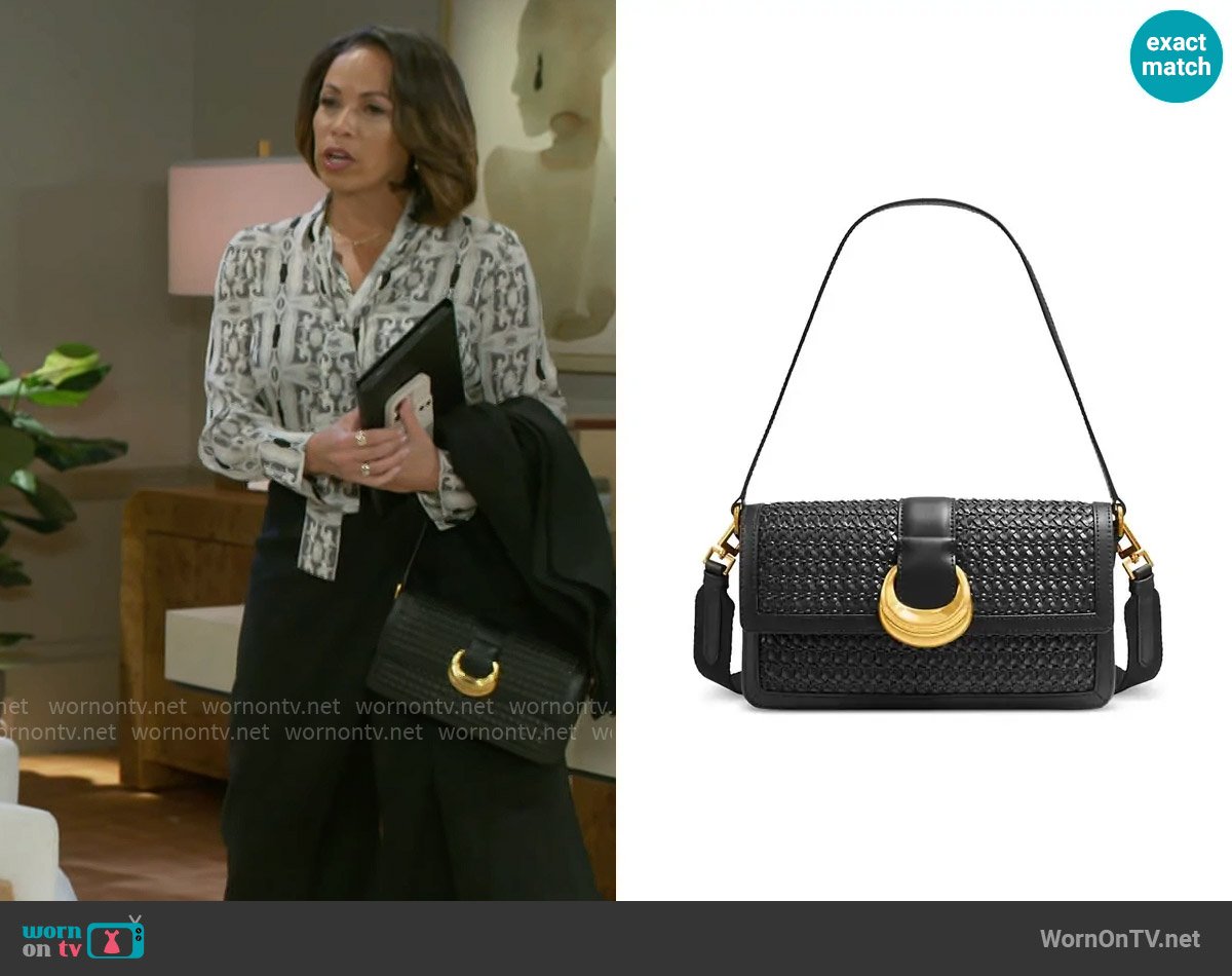 Donna Karan Valley Stream Woven Buckle Shoulder worn by Nicole Dupree Richardson (Daphnee Duplaix) on Beyond the Gates