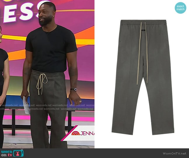 Fear Of God Fleece Track Pants worn by Dwyane Wade on Today