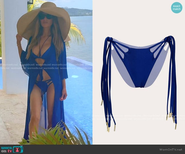 Dorit’s blue strappy bikini bottoms on RHOBH