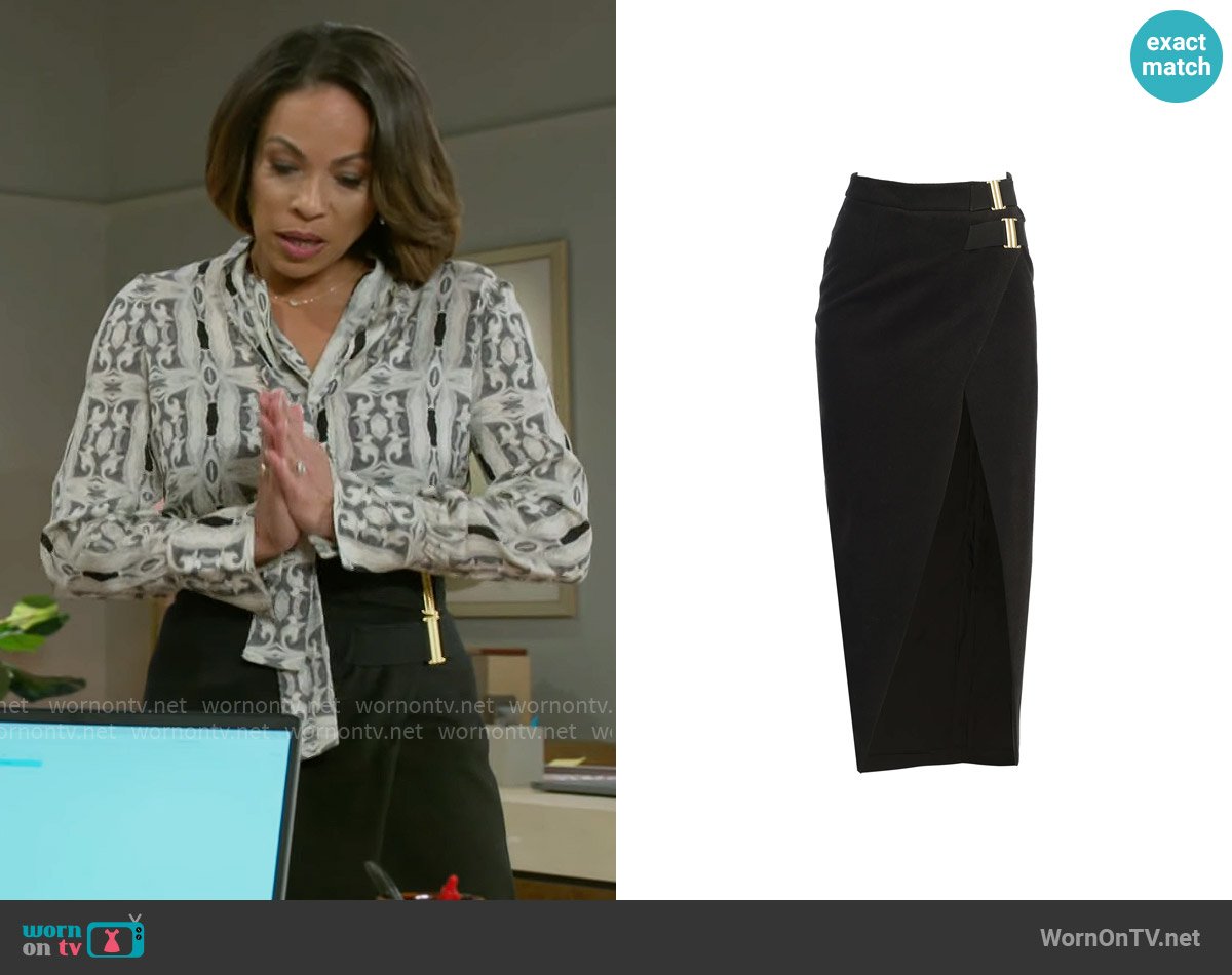 JLuxLabel Gisele Skirt worn by Nicole Dupree Richardson (Daphnee Duplaix) on Beyond the Gates