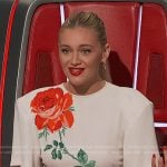 Kelsea Ballerini’s white rose print dress on The Voice