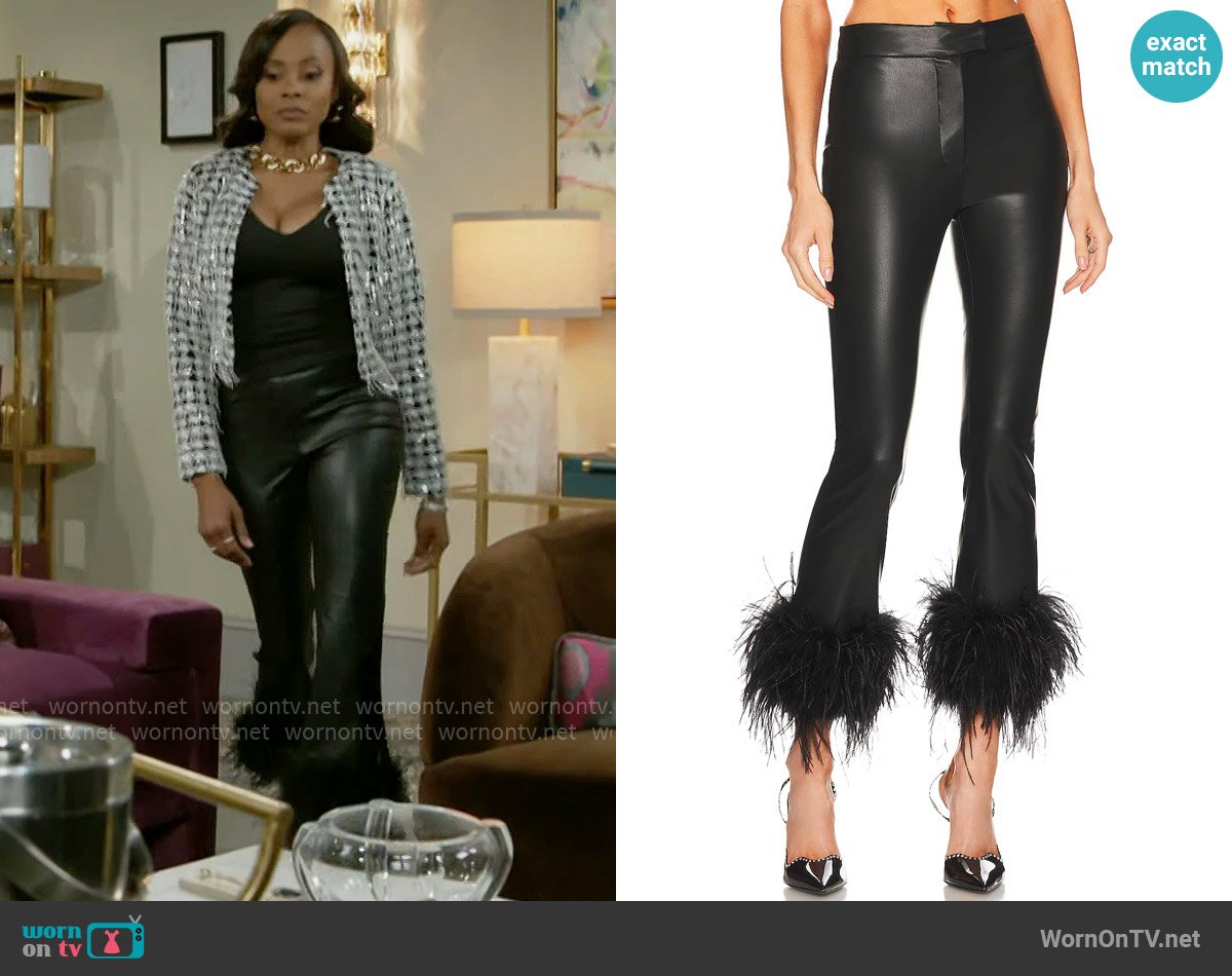 LaMarque Pagetta Faux Leather Pant worn by Hayley Lawson (Marquita Goings) on Beyond the Gates