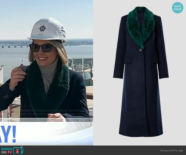 Marina Moscone Faux Fur Collar Coat worn by Dylan Dreyer on Today