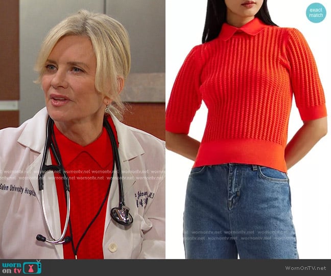 Ted Baker Morliee Crop Sweater worn by Kayla Brady (Mary Beth Evans) on Days of our Lives