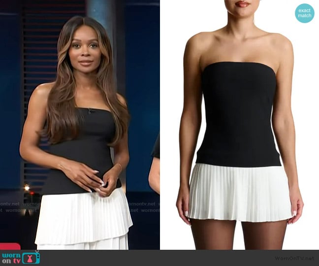 Zuri’s black colorblock mini dress on Access Hollywood