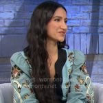 Nikohl Boosheri’s blue floral dress on CBS Mornings