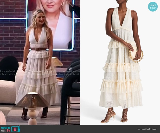 Kate Hudson’s white lace tiered dress on The Voice