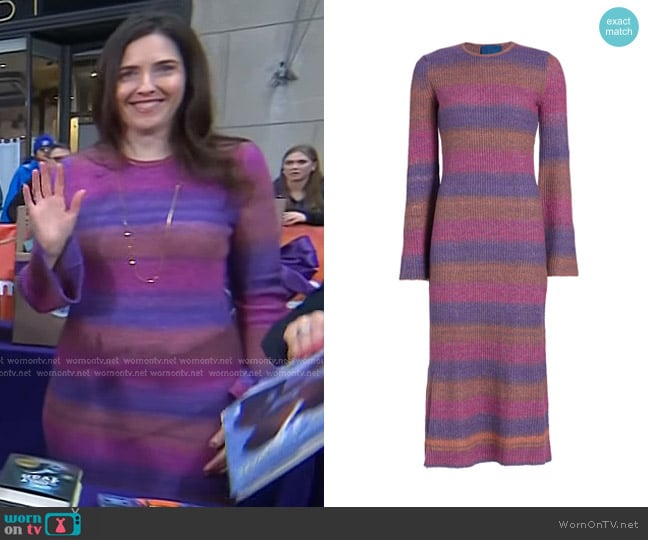 Simon Miller Axon Stripe Long Sleeve Sweater Dress worn by Alison Espach on Today