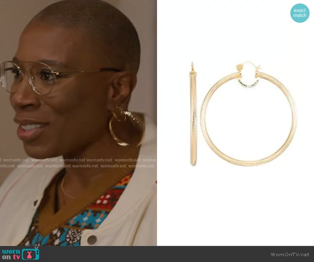 Simone I. Smith Brilliance Hoops - Extra Large worn by Henrietta Wilson (Aisha Hinds) on 9-1-1