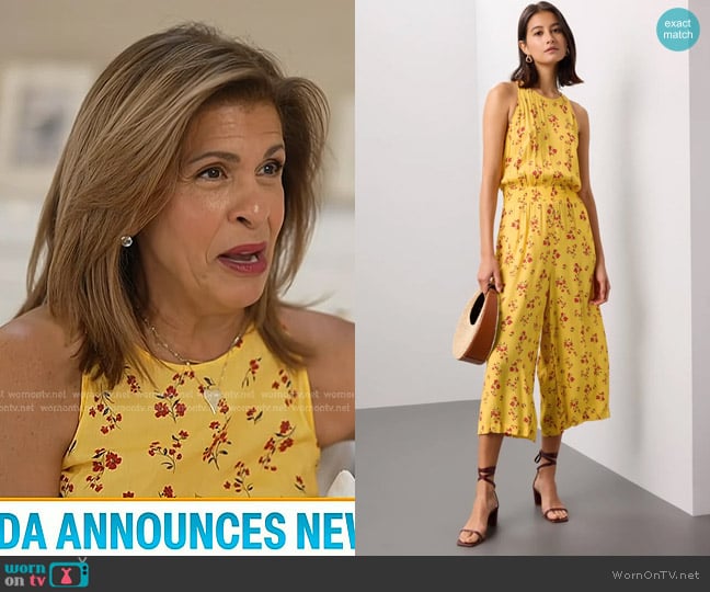 Thakoon x RTR Floral Jumpsuit in Yellow worn by Hoda Kotb on Today