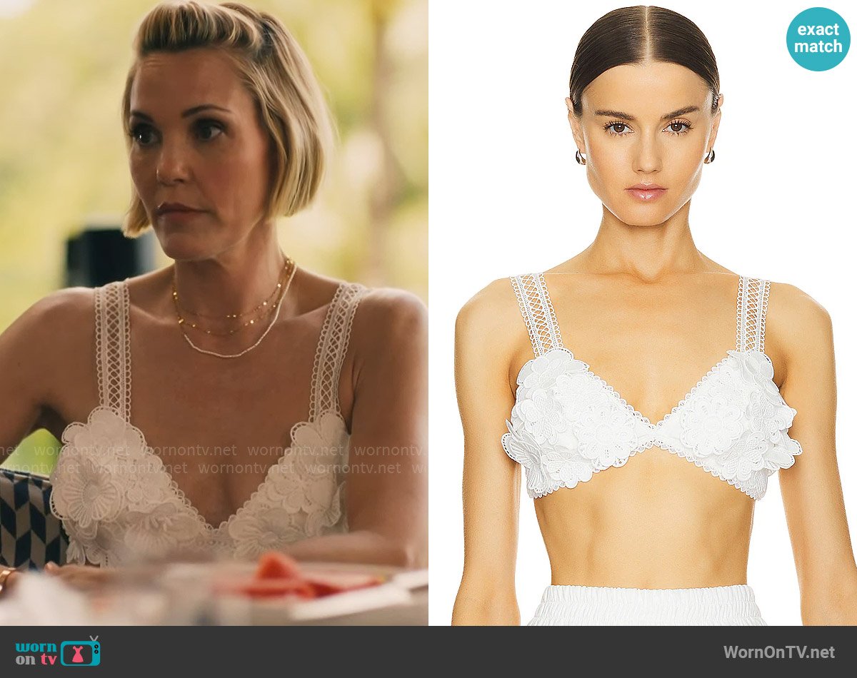 Waimari Dinamita Top worn by Kate (Leslie Bibb) on The White Lotus