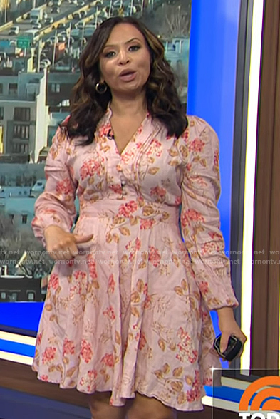 Adelle's pink floral print dress on Today