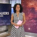 Adriana Diaz’s gingham check midi dress on CBS Mornings