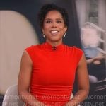 Adriana Diaz’s red mock-neck dress on CBS Mornings
