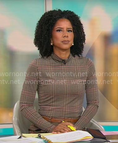 Adriana Diaz’s plaid top and skirt on CBS Mornings