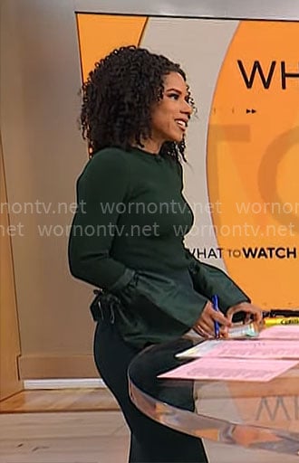 Adriana Diaz’s green flared sleeve top on CBS Mornings