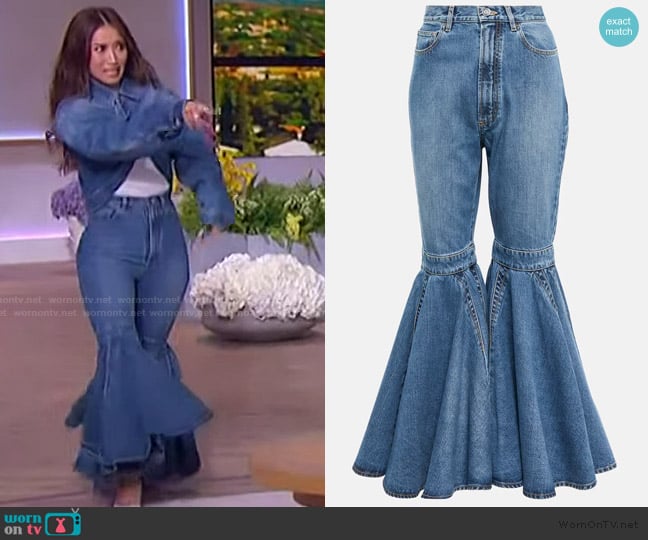 Brenda Song’s denim flare jeans on The Jennifer Hudson Show