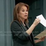 Alexis’s grey pinstripe blazer on General Hospital