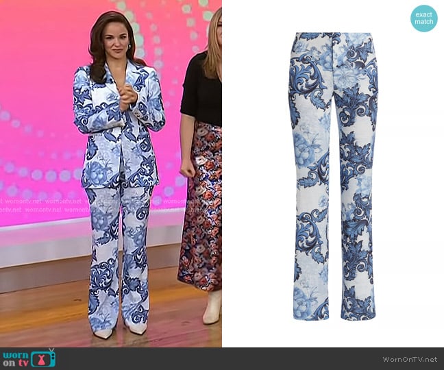 Alice + Olivia Teeny Printed Flare Bootcut Pants worn by Melissa Fumero on Today