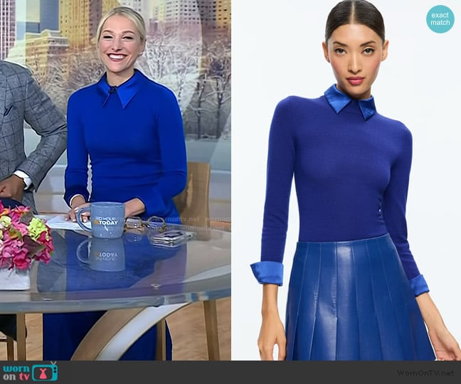 Alice + Olivia Porla Collared Sweater worn by Lindsay Czarniak on Today