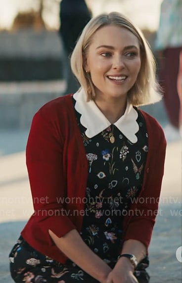 Alice's floral print dress with scalloped collar on Grosse Pointe Garden Society