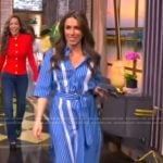 Alyssa’s blue striped shirtdress on The View