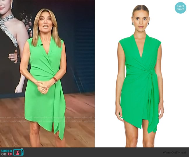 Kit’s green wrap dress on Access Hollywood