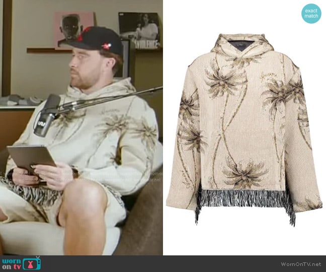 Amiri Palm Hoodie worn by Travis Kelce on Access Hollywood