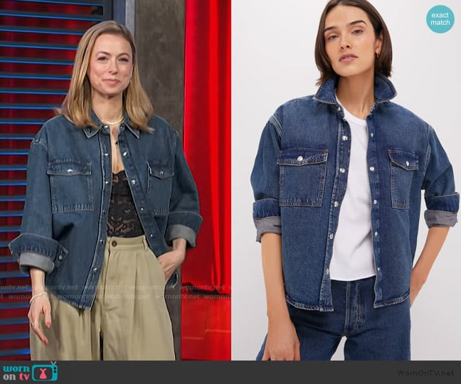 Iliza Shlesinger’s denim jacket on Access Hollywood