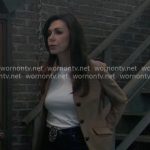 Anna’s camel jacket on General Hospital