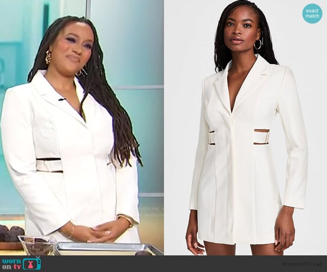 Maya Christian’s white cutout blazer on Sherri