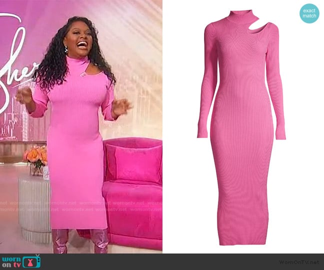 Bardot Ainsley Cut-Out Knit Midi Dress worn by Sherri Shepherd on Sherri