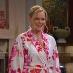 Belle’s white and pink floral robe on Days of our Lives