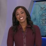 Brittany’s burgundy ribbed button down dress on Good Morning America