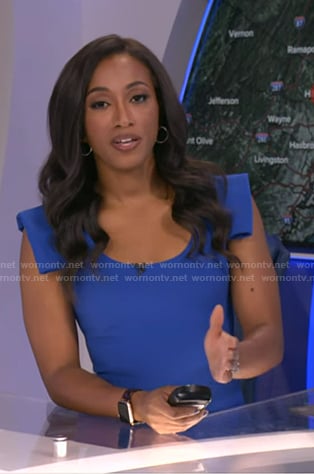 Brittany's blue cap sleeve dress on Good Morning America