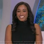 Brittany’s grey plaid wrap skirt on Good Morning America